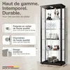 K-Möbel Vitrine en verre debout en noir (176x67x33 cm) avec Voir les images du produit 2