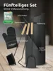 holz4home® Kaminbesteck 5-tlg. Set Grauschwarz mit Produktbild-Vorschau 3