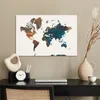 MuchoWow® Poster Weltkarte - Blau - Farbe 90x60 cm - Produktbild-Vorschau 3
