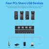 AIMOS AM-404K USB Printer Share Switcher 4 porty Klawiatura Podgląd zdjęcia produktu 3