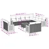 13-tlg. Garten-Sofagarnitur mit Kissen Beige Poly Rattan Produktbild-Vorschau 3