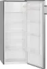 An open, empty refrigerator with shelves visible. Produktbild-Vorschau