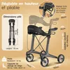 Déambulateur pliable et léger ELONEO en carbone avec siège, Voir les images du produit 2