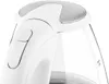 A close-up shot of the top part of a white and glass electric kettle. Náhled obrázku produktu