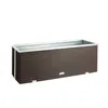 Rattan-Pflanzkübel mit Alubeschlägen Braun 108 x 39 x 43 cm Produktbild-Vorschau 1