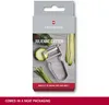 A product box for a Victorinox Julienne Cutter, showing the product and some of the food it is used for. Produktbild-Vorschau