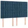 Design Möbel LED Kopfteil Dunkelblau 144x5x118/128 cm Samt Produktbild-Vorschau 4