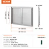 A diagram of a stainless steel grill access door with dimensions and specifications. Anteprima dell’immagine prodotto