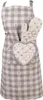 Ofenhandschuh Baumwolle Herzmotiv 18x30 cm Beige Grau Produktbild-Vorschau 3