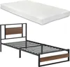 Metallbett 'Villach' mit Matratze 90x200cm Stahlrahmen Produktbild-Vorschau 1