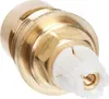 A close-up studio shot of a brass valve cartridge with a white plastic component. Náhľad obrázku produktu