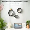 IvoQ Hexagon Wandregale – Schwarz – 3er Set – Schwebende Produktbild-Vorschau 4