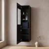 Badezimmer Schrank Rio 131 cm Hochglanz Schwarz Fronten – Produktbild-Vorschau 3