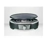 A black electric griddle with a circular heating element and a griddle plate set on top. It has a silver control panel with a dial. Produktbild-Vorschau