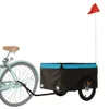 vidaXL Fahrradanhänger Schwarz und Blau 45 kg Eisen Produktbild-Vorschau 3