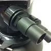 Close-up of a black plastic fitting on a pool pump. Produktbild-Vorschau