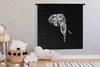 MuchoWow® Wandteppich Wandbehang Elefant - Zähne - Schwarz Produktbild-Vorschau 3