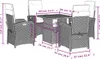 vidaXL 5-tlg. Garten-Essgruppe mit Kissen Schwarz Poly Produktbild-Vorschau 8