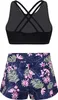 Mädchen Tankini Bikini Set Gr. 146-152 Cm Blumen Aufdruck Produktbild-Vorschau 2