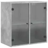 Wandschrank mit Glastüren Betongrau 68x37x68,5 cm Produktbild-Vorschau 1