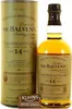 A bottle of Balvenie Caribbean Cask 14 Year Old single malt Scotch whisky and its cylindrical gift packaging. Produktbild-Vorschau