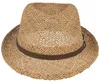 Fiebig luftiger Strohhut Seegras  Stroh Trilby  mit Kunstleder-Garnitur in beige Produktbild-Vorschau