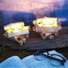Rustikaler Holz Kerzenhalter Teelichthalter Glas Windlicht Produktbild-Vorschau 7