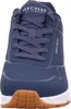 A close-up, front-facing view of a blue Skechers sneaker. Anteprima dell’immagine prodotto