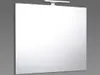 A rectangular mirror with a light fixture mounted on top, set against a plain gray background. Anteprima dell’immagine prodotto