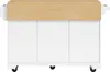 OKWISH Îlot De Cuisine Extensible Avec Roulettes Et Plateau Voir les images du produit 9
