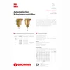 A product page showing a Giacomini automatic float vent with technical specifications, performance curves, and product details. Produktbild-Vorschau