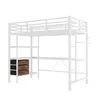 A white loft bed with a desk and shelves, against a white background. Anteprima dell’immagine prodotto