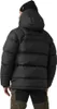 A person wearing a black puffer jacket and a black beanie, viewed from the back. Produktbild-Vorschau