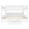 A white bunk bed with shelves and a drawer, shown from the front. Anteprima dell’immagine prodotto