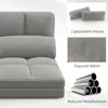 COSTWAY Niska rozkładana sofa z 2 poduszkami, rozkładana Podgląd zdjęcia produktu 6