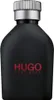 A black bottle of Hugo Boss perfume with a silver cap. Anteprima dell’immagine prodotto