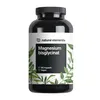 A black bottle of dietary supplements with a white label featuring green leaf illustrations. Produktbild-Vorschau