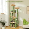 Purpurra Kratzbaum XXL Katzenturm Mehrstufig 183 cm, Grün Produktbild-Vorschau 5