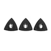 Three black triangular oscillating multi-tool sanding pads are arranged in a row against a white background. Produktbild-Vorschau