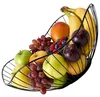 Corbeille à fruits, métal noir, panier de cuisine moderne, Voir les images du produit 1