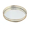 Vintage Plateau miroir Rond Métal Verre miroir Plateau déco Voir les images du produit 3