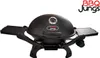 A black portable gas grill with side tables extended, set against a white background. Anteprima dell’immagine prodotto