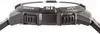Close-up side view of a black digital watch with buttons and text labels. Produktbild-Vorschau