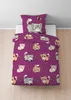 A bedding set with a cat pattern is displayed on a bed. Produktbild-Vorschau