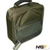 A green cutlery set bag with a mesh pocket and a handle. Anteprima dell’immagine prodotto
