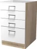 Schubkastenschrank ohne Arbeitsplatte - 50 cm breit - Weiß Produktbild-Vorschau 1