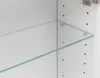 Close-up view of a white cabinet interior with glass shelves. Produktbild-Vorschau