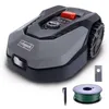 A robotic lawnmower with accessories on a white background. Produktbild-Vorschau