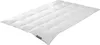 A white duvet or comforter is laid out flat on a white background, showing its quilted pattern. Produktbild-Vorschau