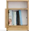 A close-up view of an open wooden cabinet with books on a shelf. Anteprima dell’immagine prodotto